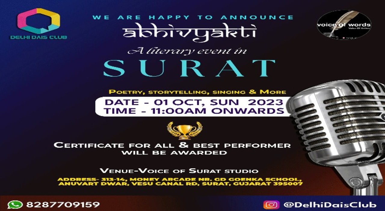 Literary event "ABHIVYAKTI" Poetry, Storytelling, Singing & more