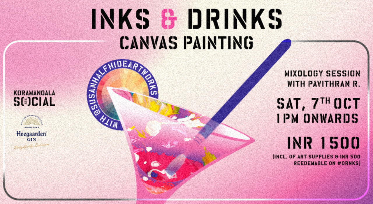 Inks & Drinks: Canvas Painting & Mixology Session w/ @susanhalfhideartworks & Hoegaarden Gin