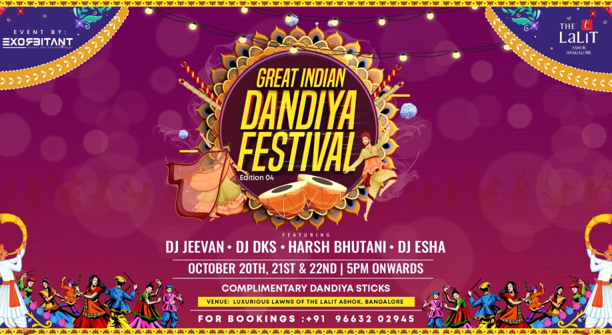 The Great Indian Dandiya Festival (S4) @ The Lalit Ashok on Oct 20th, 21 &22 | Navratri 2023