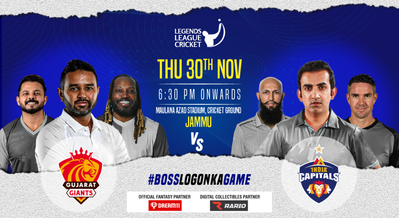 LLC T20 - Gujarat Giants vs India Capitals, Jammu 2023