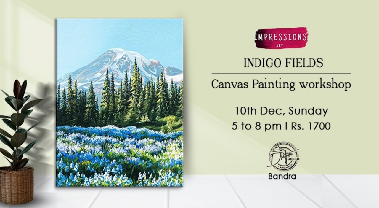 Indigo Fields- Canvas Painting Workshop, by Impressions Art