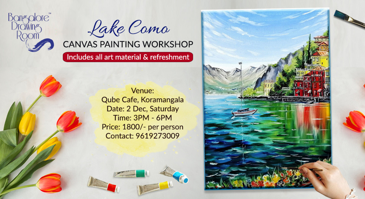 Lake Como Canvas Painting Workshop by Bangalore Drawing Room