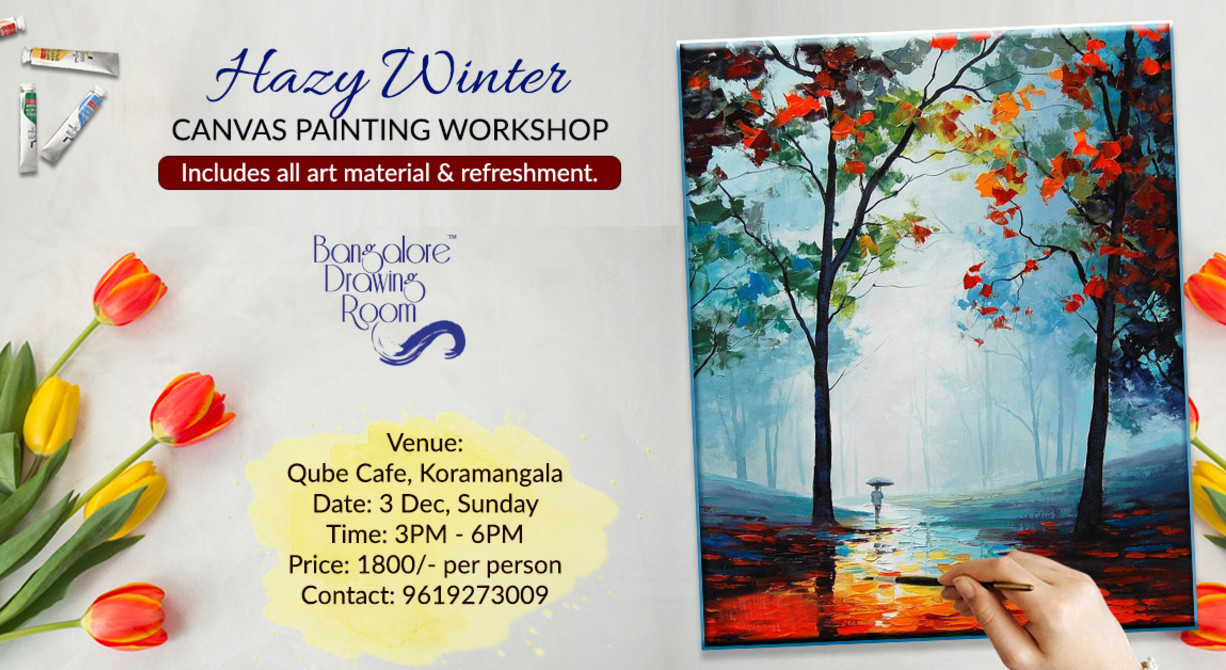 Hazy Winter Canvas Painting Workshop by Bangalore Drawing Room