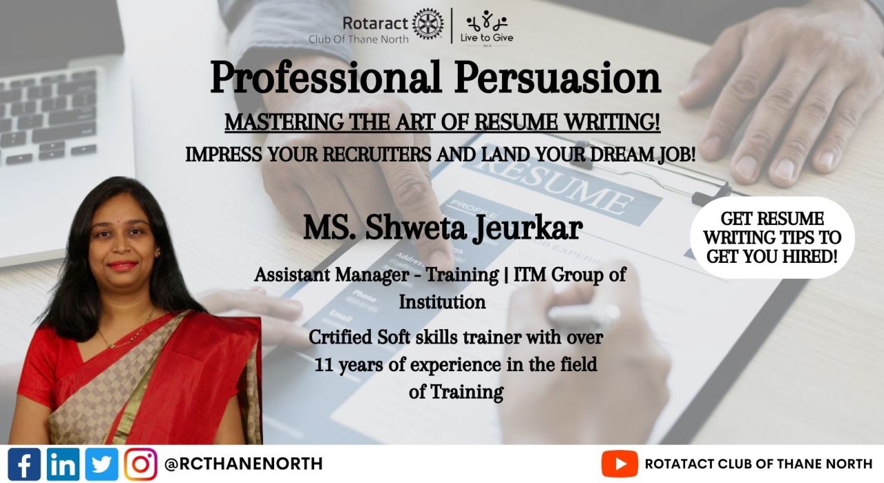 Resume Making workshop with Rotaract club of Thane North