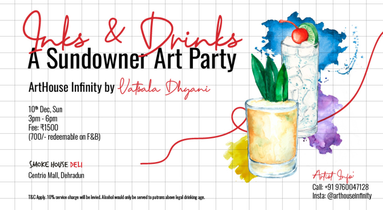 Inks & Drinks Sundowner Art Party - Fluid Art Workshop | Christmas 2023