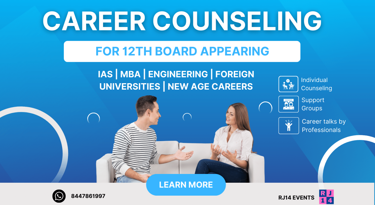 One to One Career Counselling for 12th Board Students & Parents
