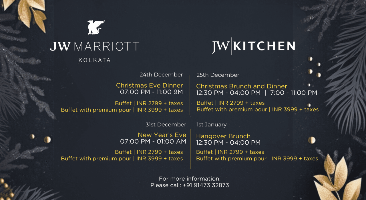 Buffet Offers at JW Kitchen I JW Marriott I Kolkata | NY 2024