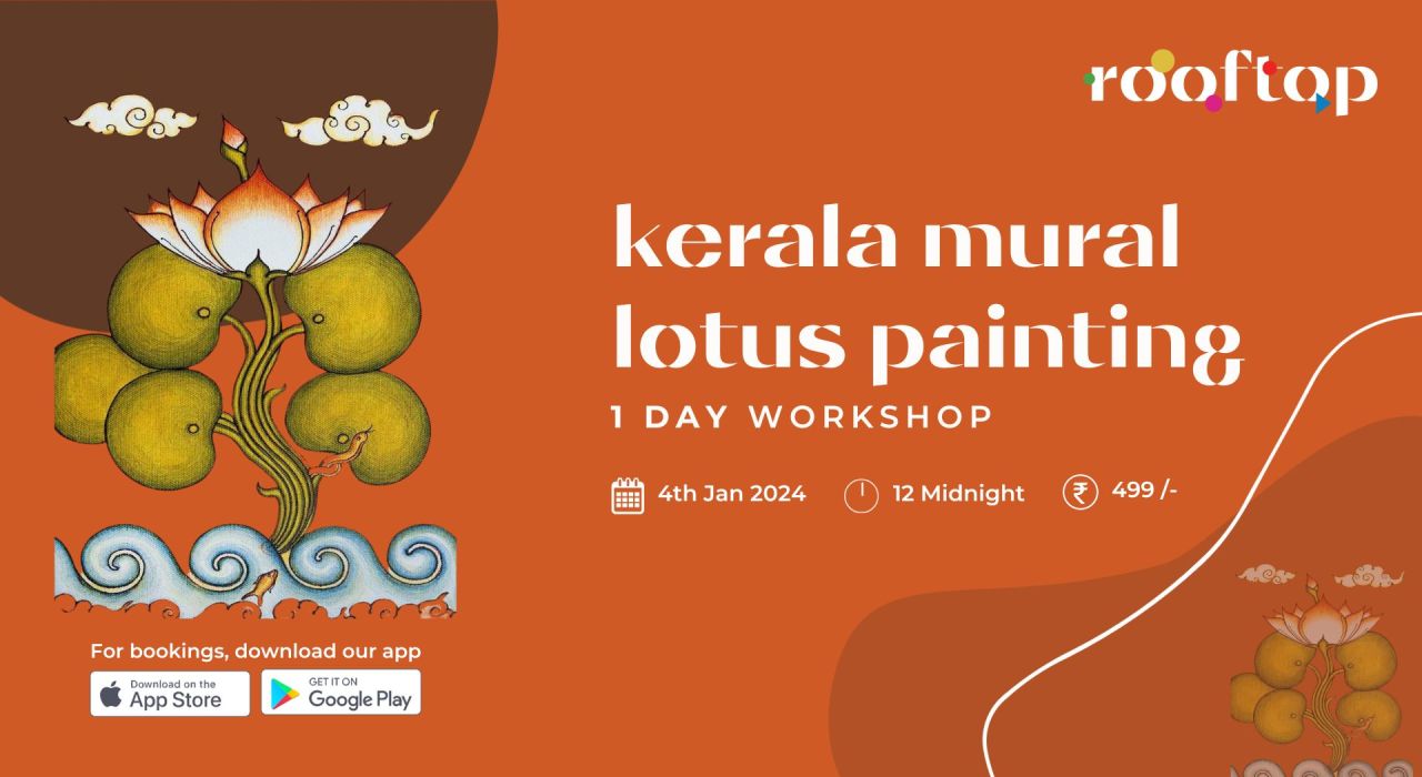Kerala Mural-Lotus Painting