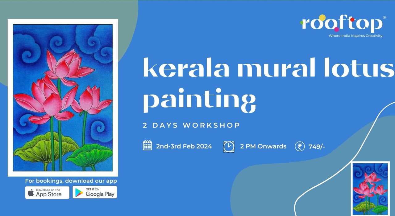 Kerala Mural Lotus Painting