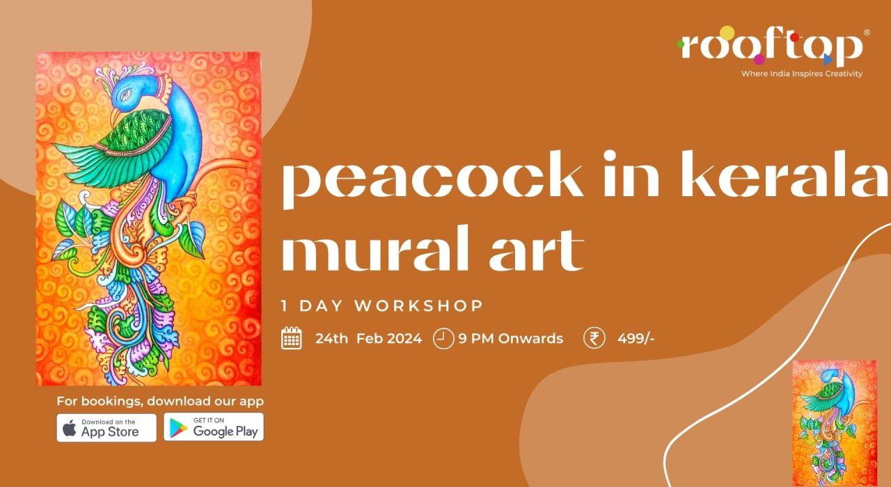 Peacock in Kerala Mural Art
