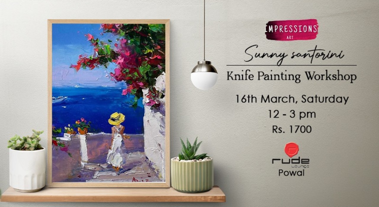Sunny Santorini- Knife Painting Workshop, By Impressions Art