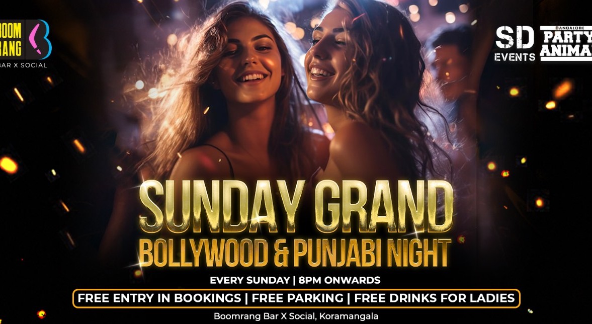 Sunday Let's Party At: Boomrang Koramangala