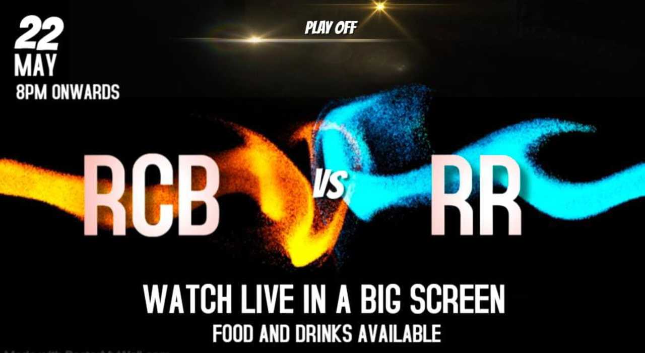 RCB VS RR LIVE SCREENING
