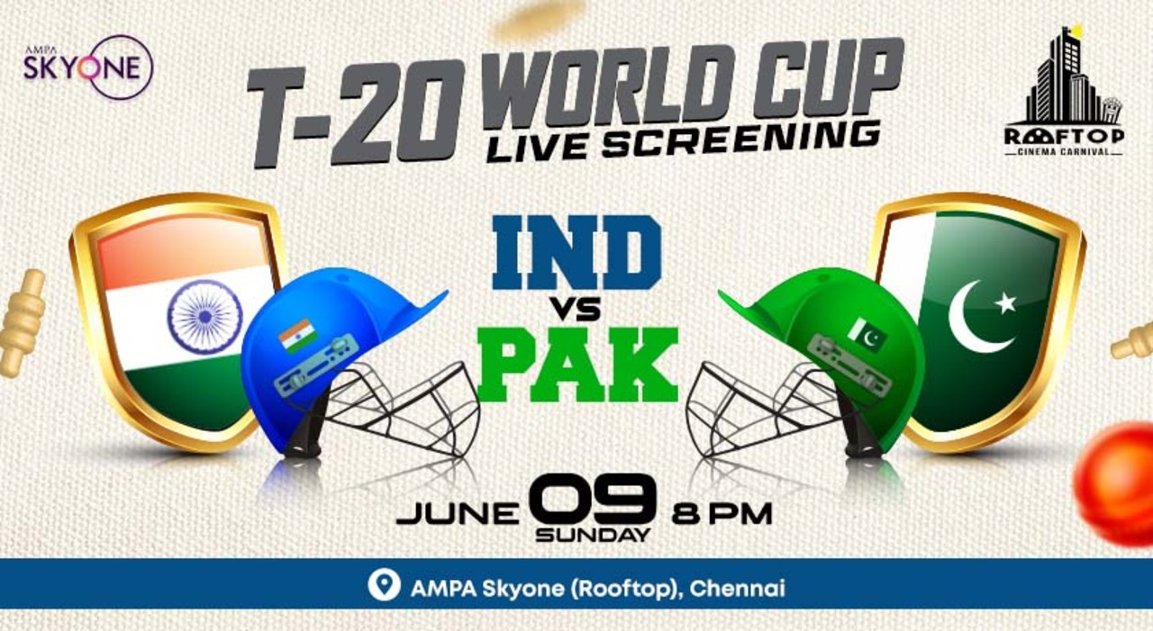 India vs Pakistan | T20 World Cup 2024 Live Screening | Ampa Skyone (Rooftop)