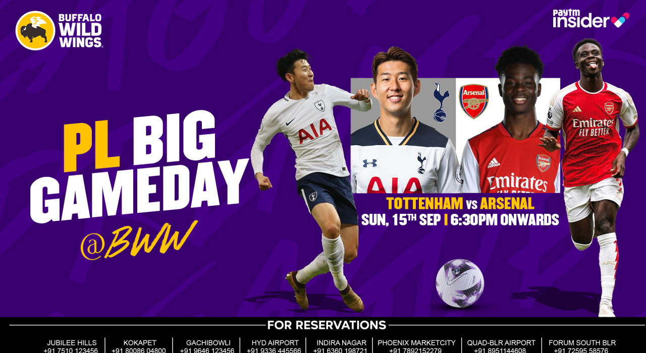 Tottenham vs Arsenal live screening | Premier League | BWW Blr Airport