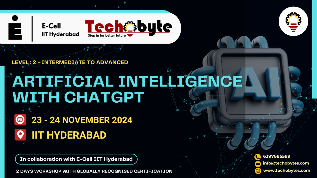 LEVEL 2 - ARTIFICIAL INTELLIGENCE WITH DEEP LEARNING | 2 DAYS WORKSHOP AT IIT HYDERABAD