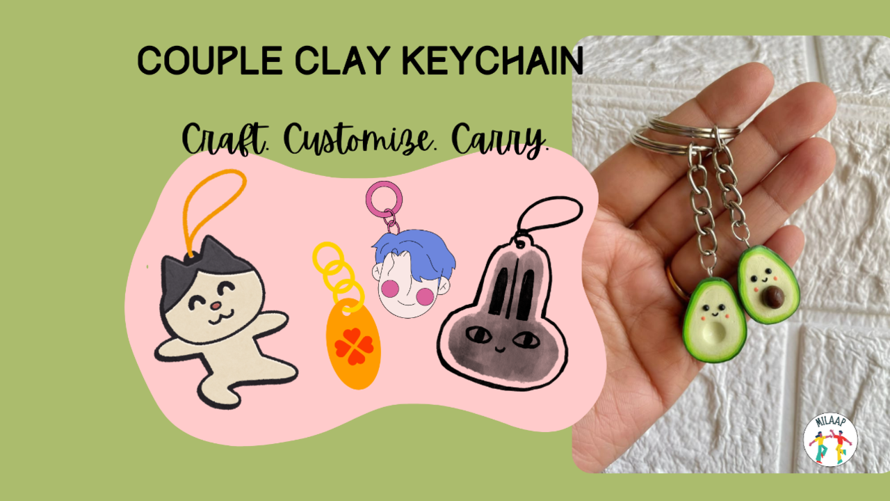 Couple Clay Keychain