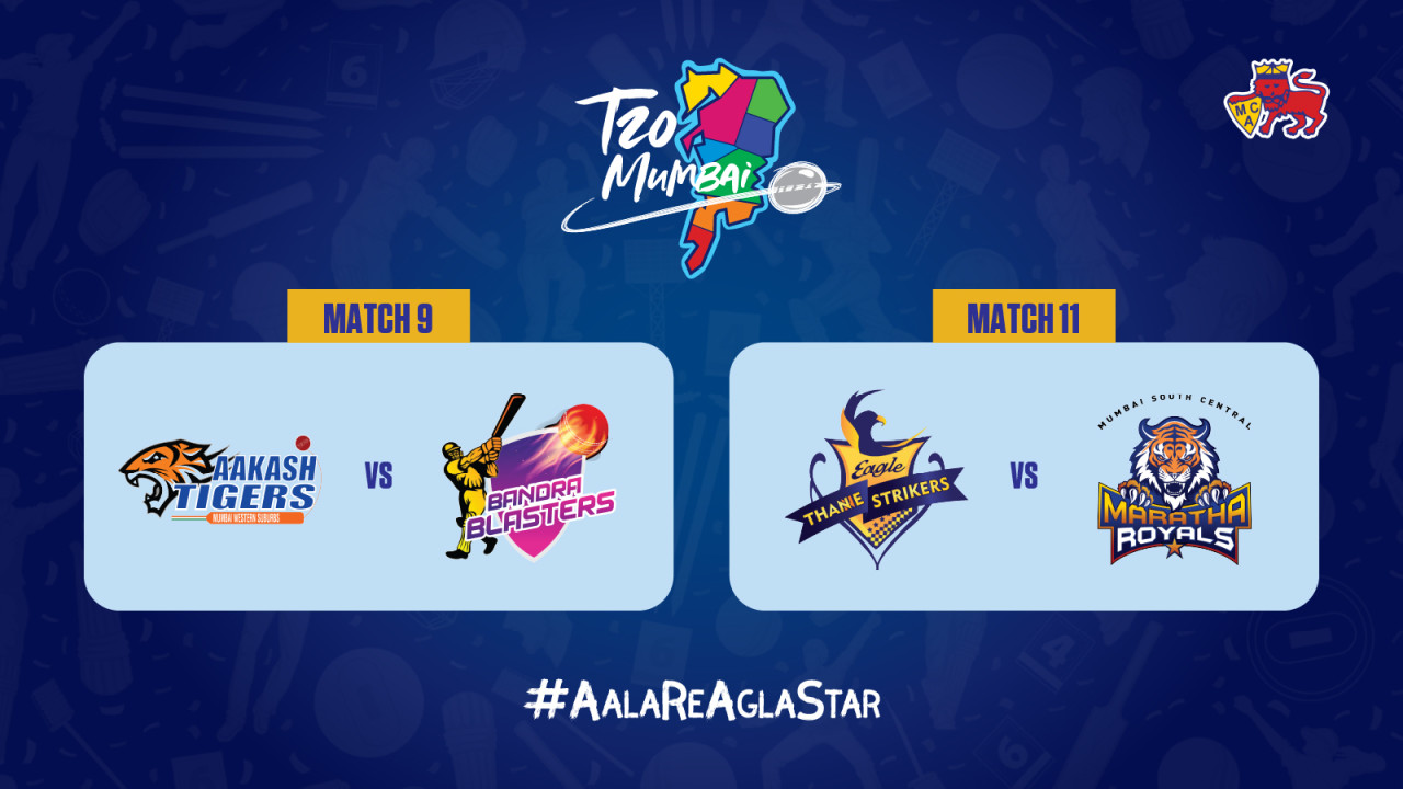 T20 Mumbai League 2025: Aakash Tigers MWS vs Bandra Blasters and Eagle Thane Strikers vs MSC Maratha Royals