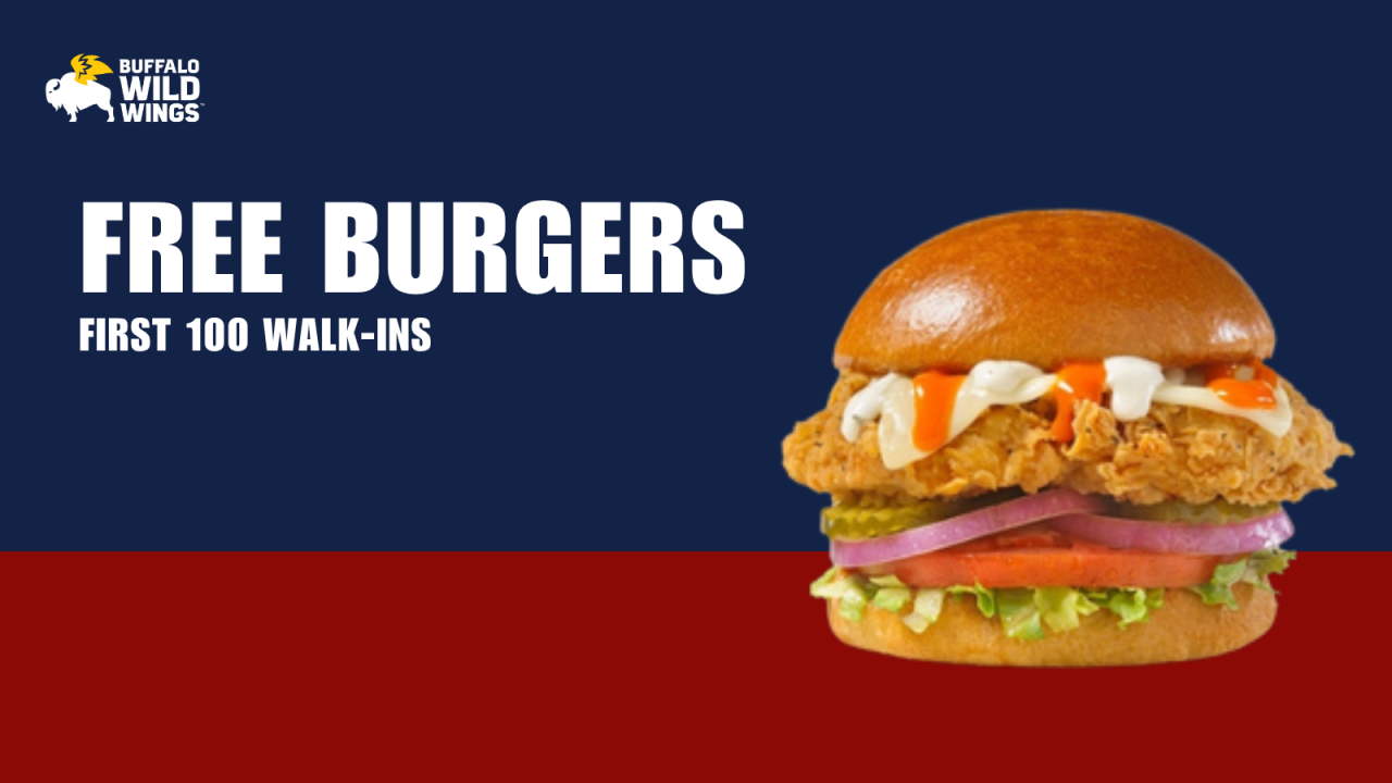 Free Burgers for American Independence Day at BWW Indiranagar