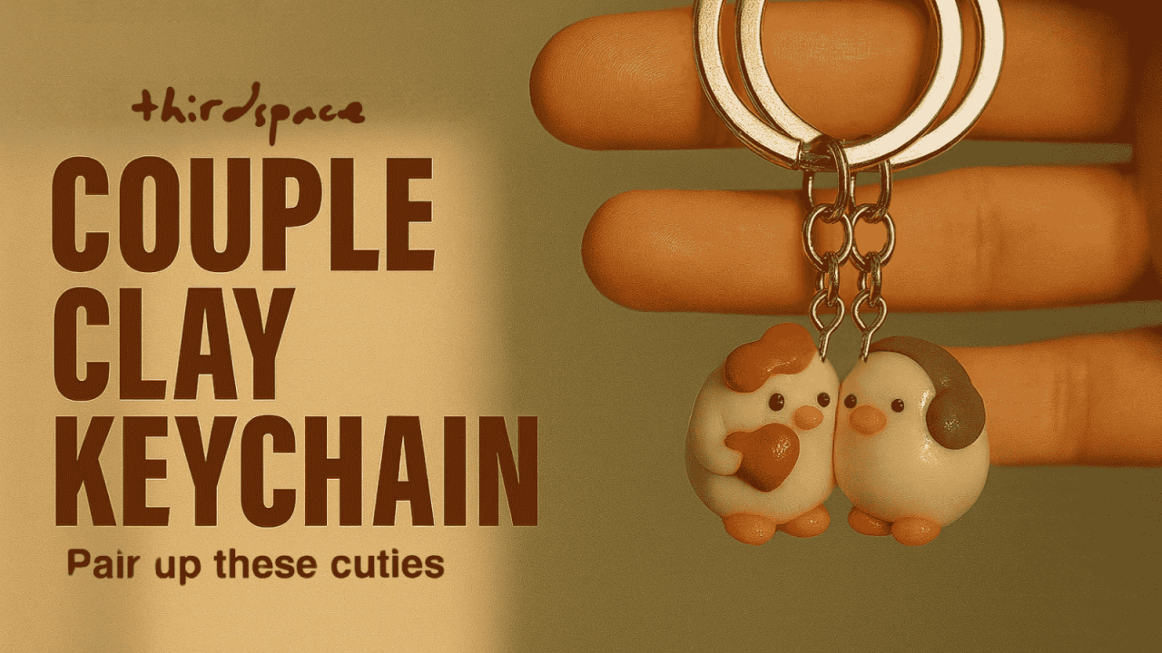 Couple Clay Keychain