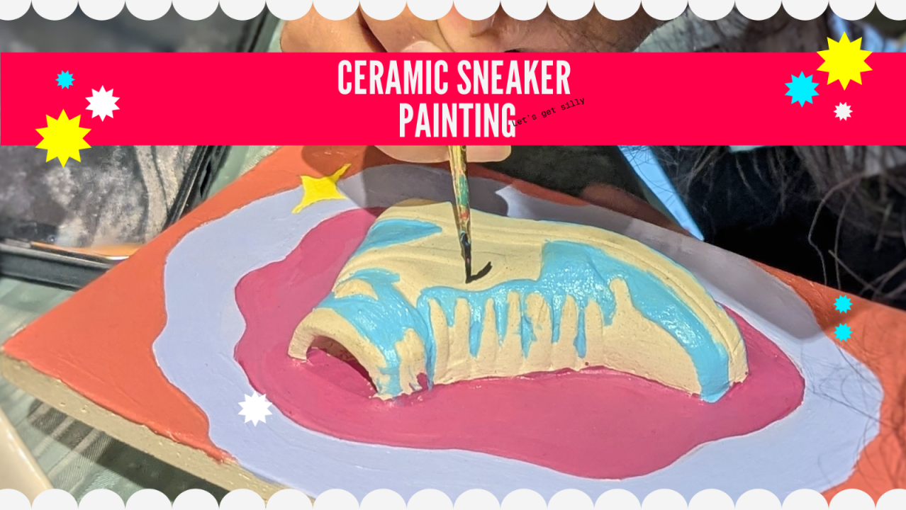 Ceramic Sneaker Postcard Painting with Socially Silly