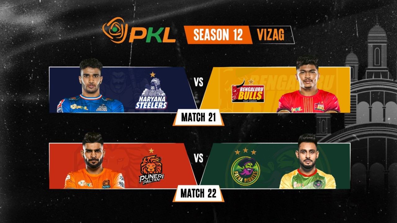 PKL 2025: Haryana Steelers vs Bengaluru Bulls and Puneri Paltan vs Patna Pirates