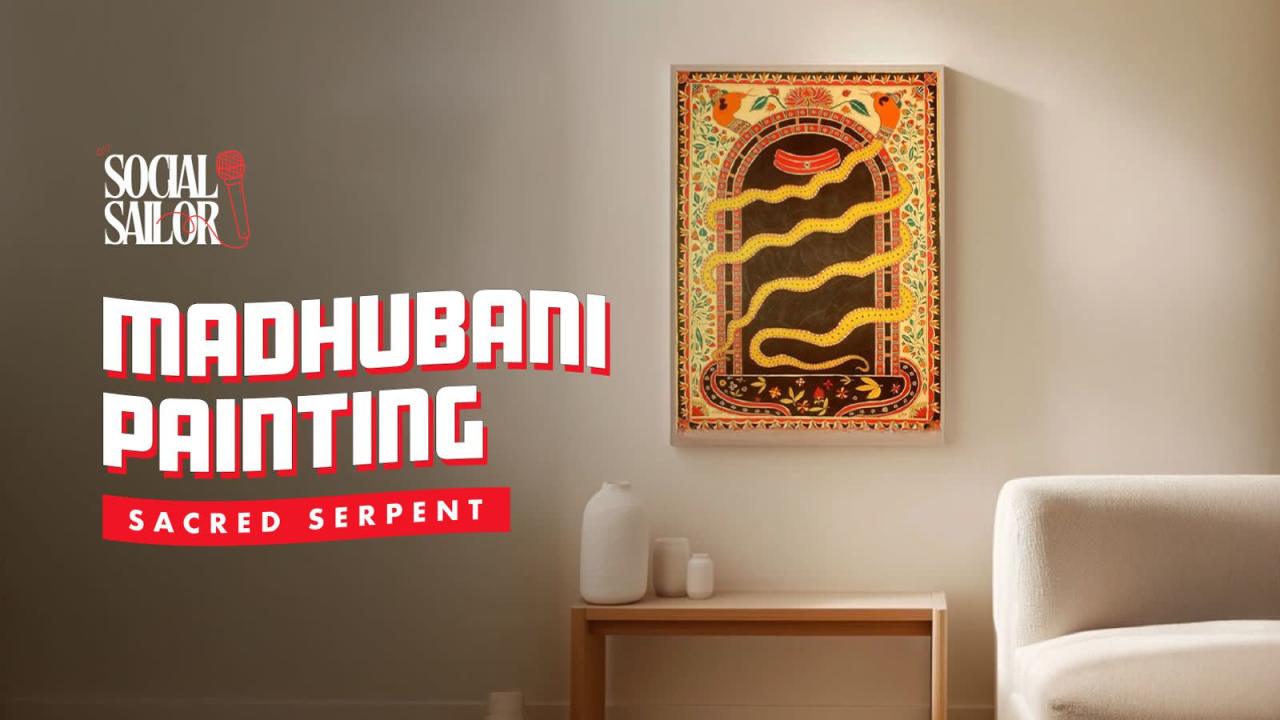 Sacred Serpent Madhubani | Bangalore