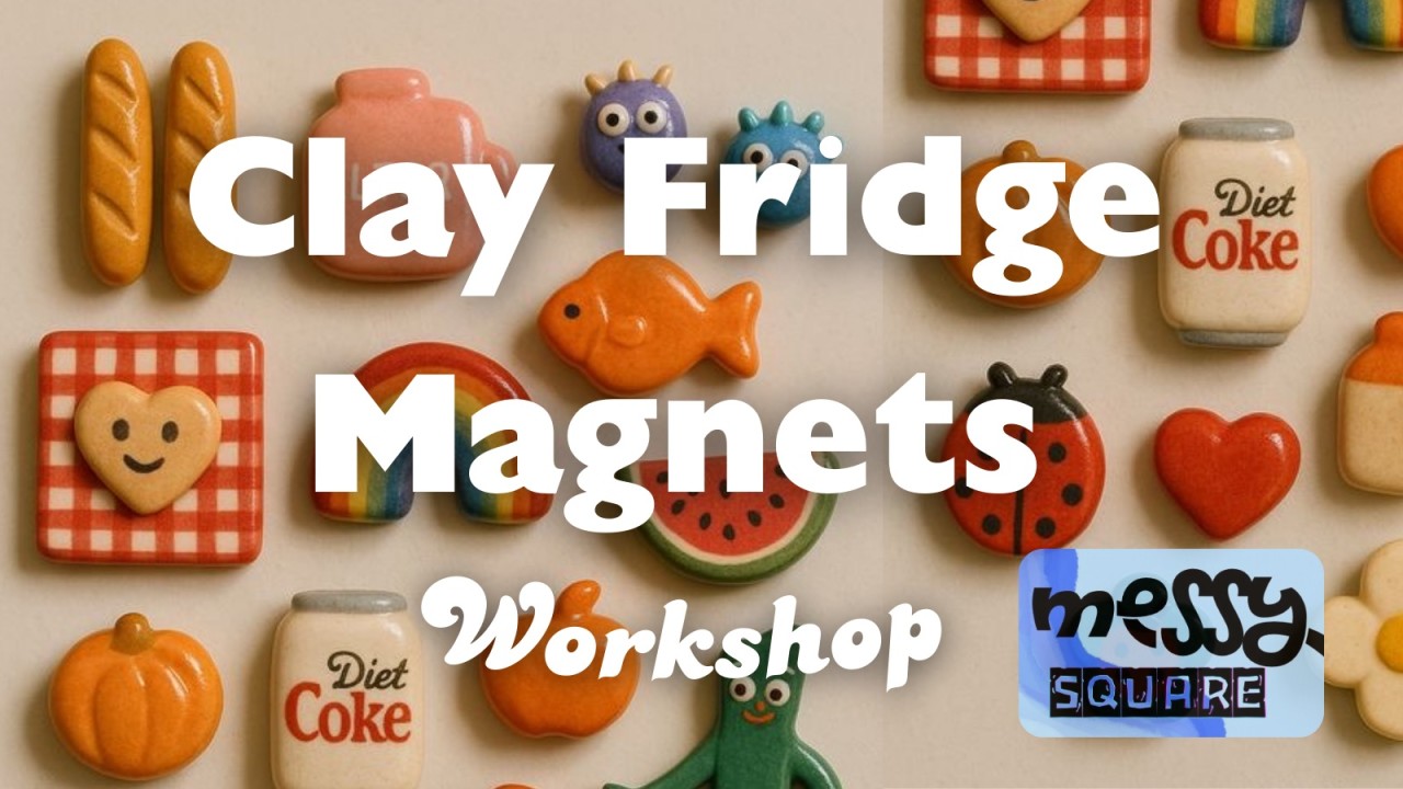 Fridge Magnets Clay : Messy Square
