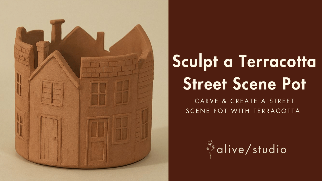 Sculpt a Terracotta Street Scene Pot