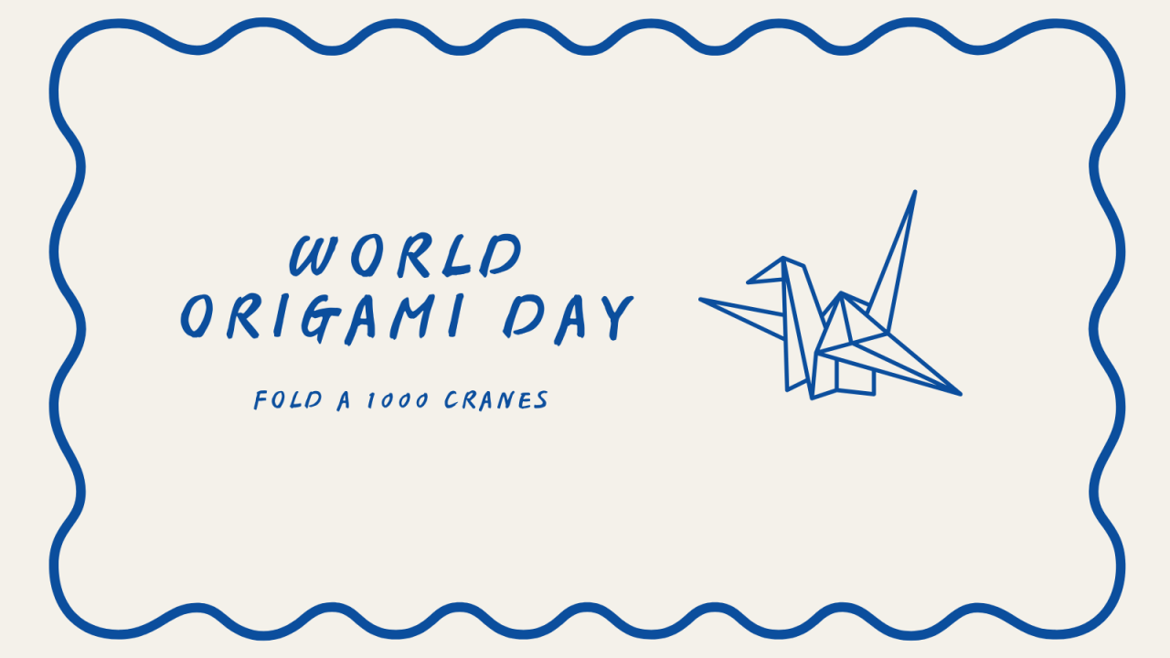 1000 Cranes for World Origami Day with Roligami
