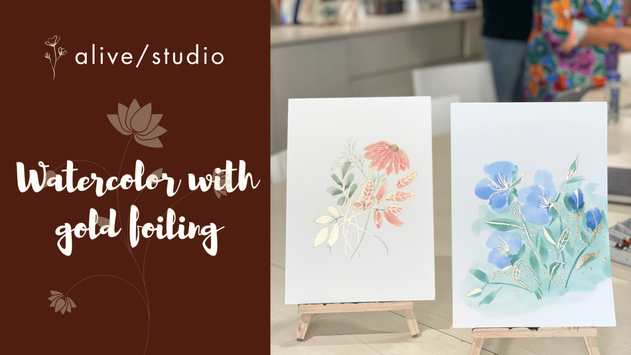 Watercolor with Gold Foiling
