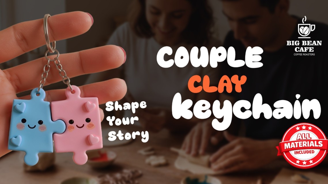 Couple Clay Keychain