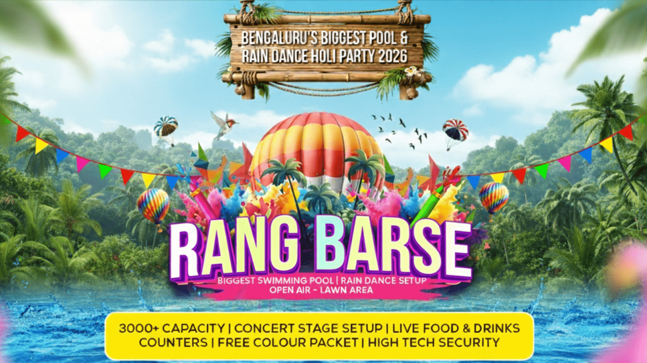 Rang Barse 2026 : Biggest Pool-Rain Dance-Open Air Holi Concert