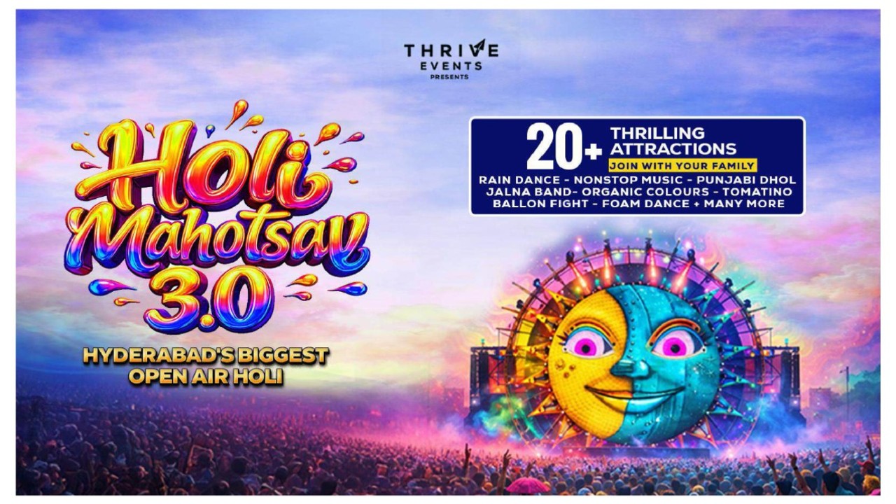 Holi Mahotsav 3.0 Hyderabad's Biggest Open Air Festival