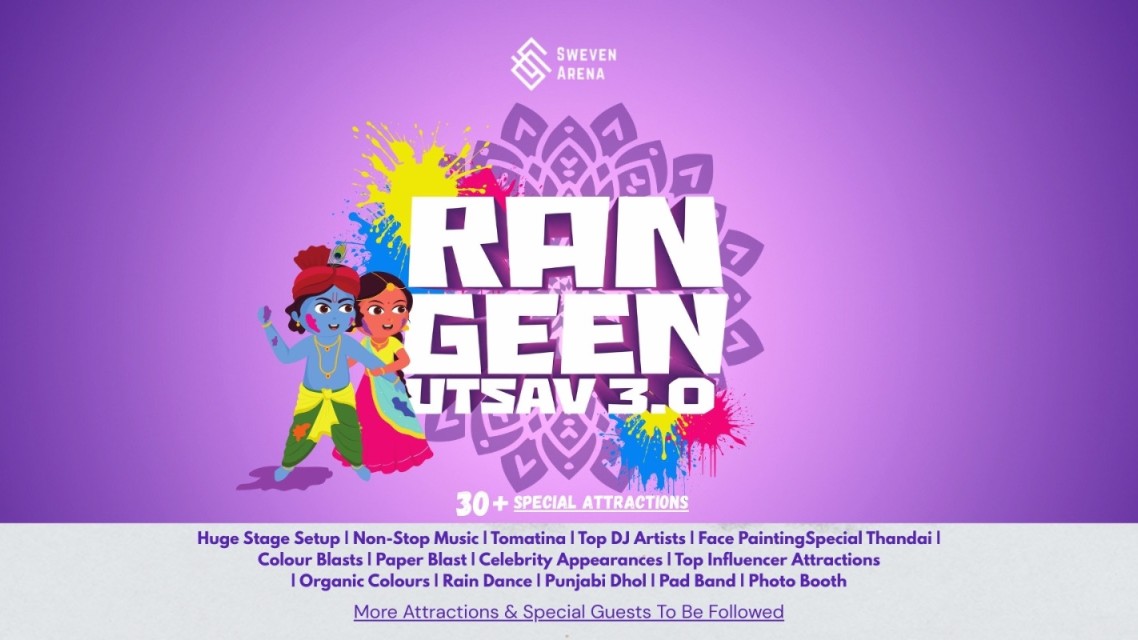 Rangeen Utsav 3.0 - Biggest Holi Event at Hyderabad 
