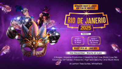 Rio De Janeiro 2025 | New Year Eve Party at Lemon Tree Suites,Whitefield. | NY2025