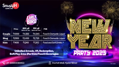 Ring in 2025 with a Smaaashing Celebration at Smaaash! Inorbit Mall, Hyderabad | NY2025