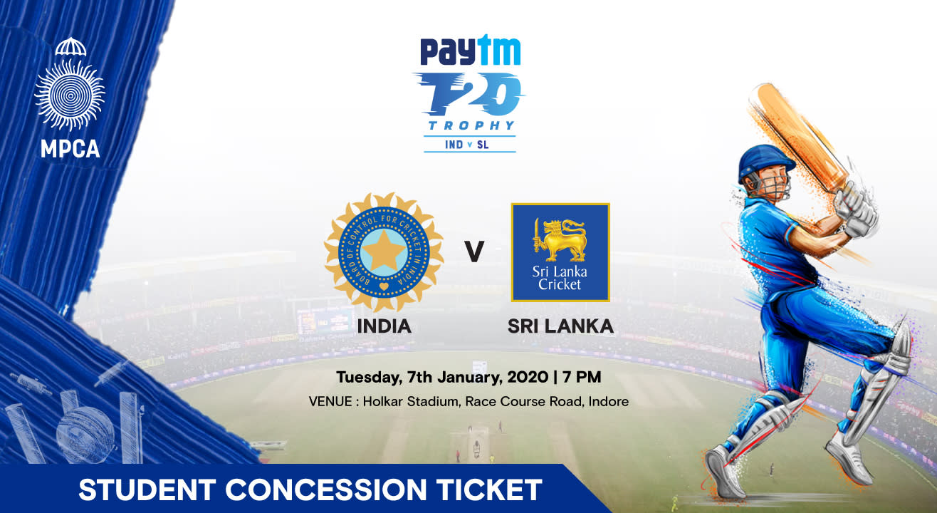 Student Concession Ticket | Paytm Series, 2nd T20I India vs Sri Lanka