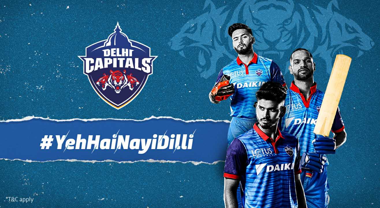 Sign up to get updates for Delhi Capitals | VIVO IPL 2020