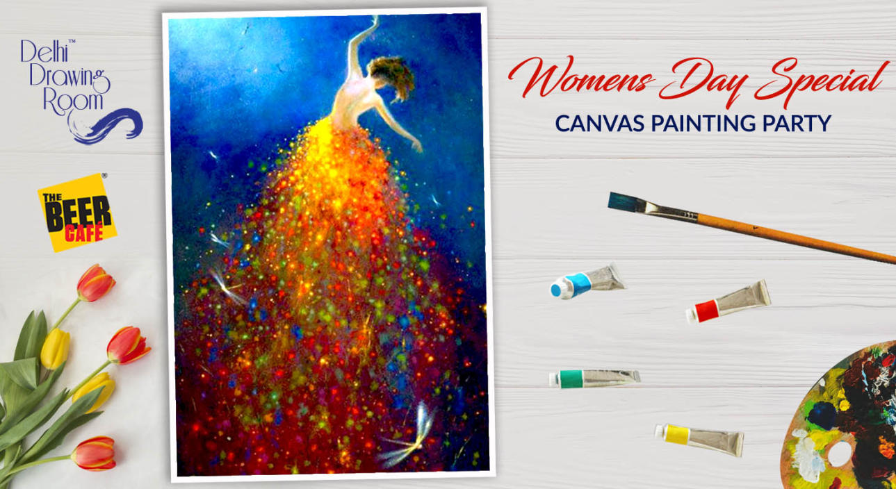 Women's Day Special Canvas Painting Party by Delhi Drawing Room