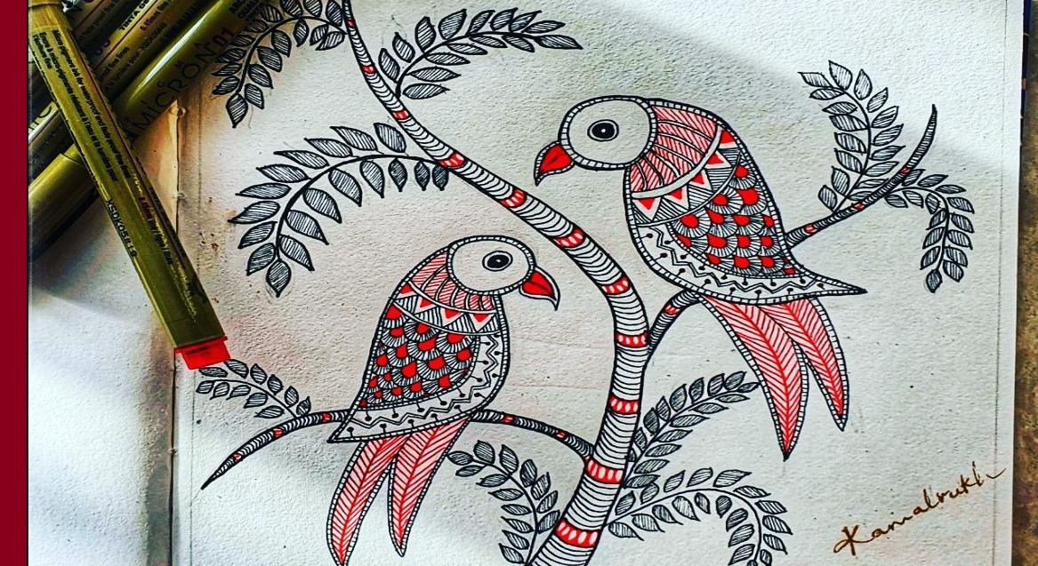 Madhubani painting -By Kamalrukh 