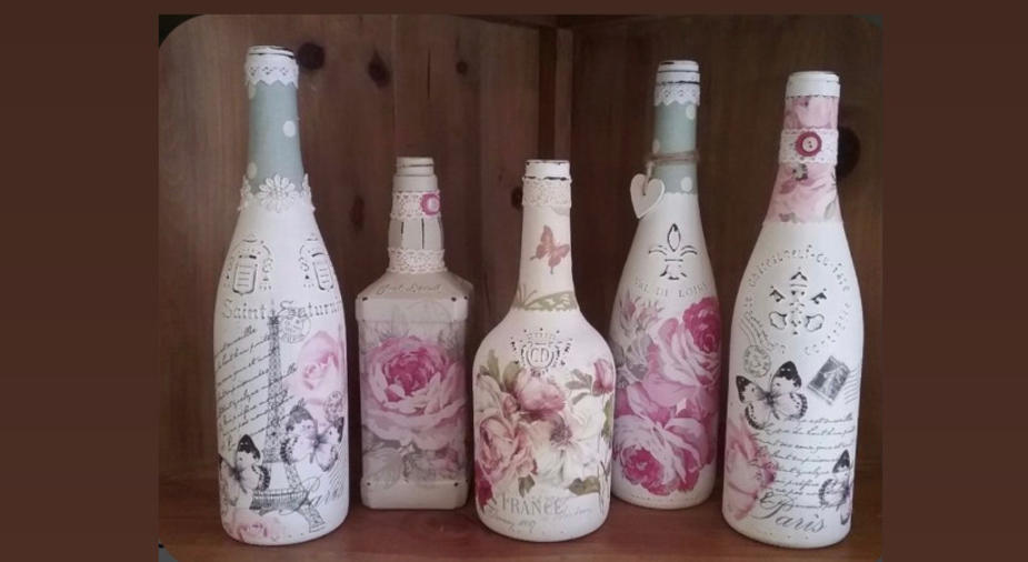 Decoupage Workshop on Bottle