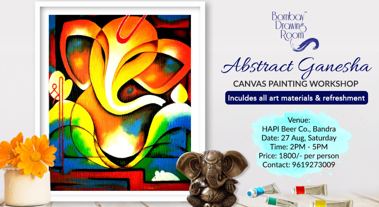 Abstract Ganesha Canvas Painting Workshop by Bombay Drawing Room