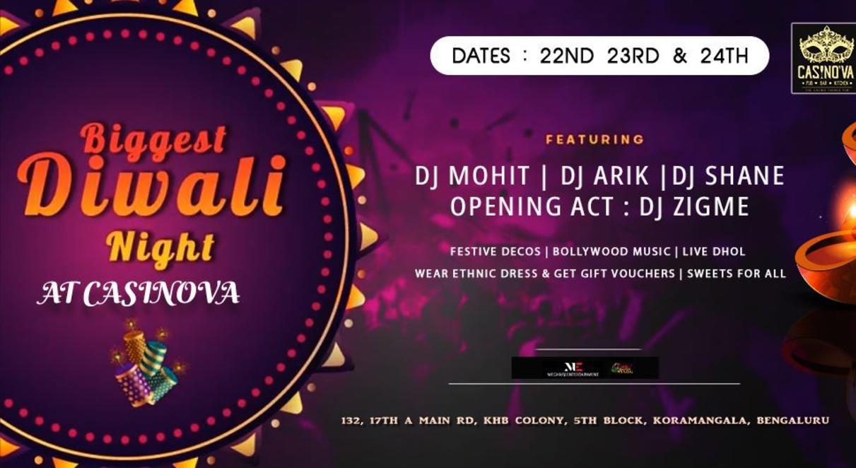 BIGGEST DIWALI CELEBRATION AT CASINOVA KORMANGLA