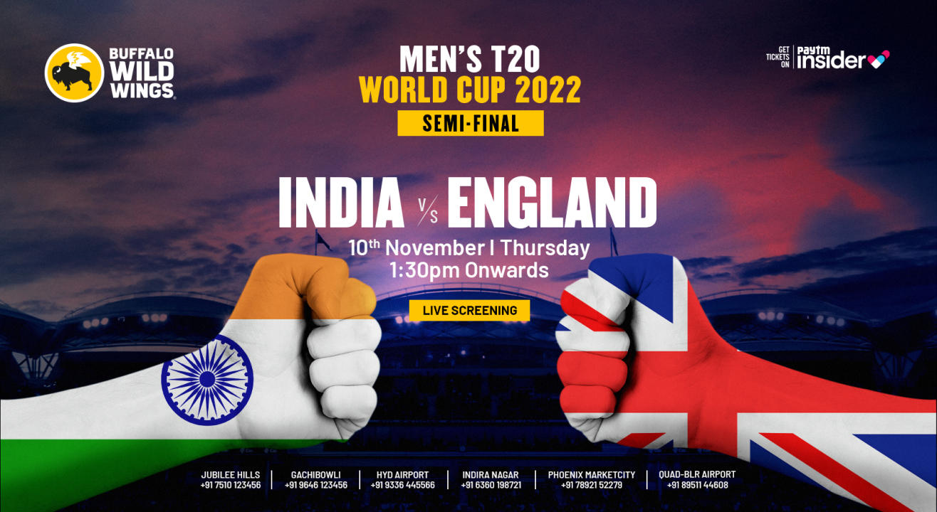 India vs England | T20 World Cup Semifinal | Live Screening at BWW Blr Airport