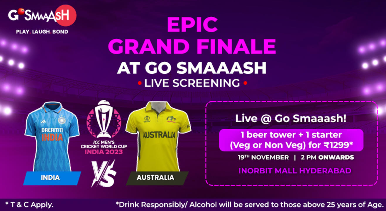 INDIA vs AUSTRALIA WORLD CUP FINAL LIVE SCREENING @ SMAAASH HYDERABAD