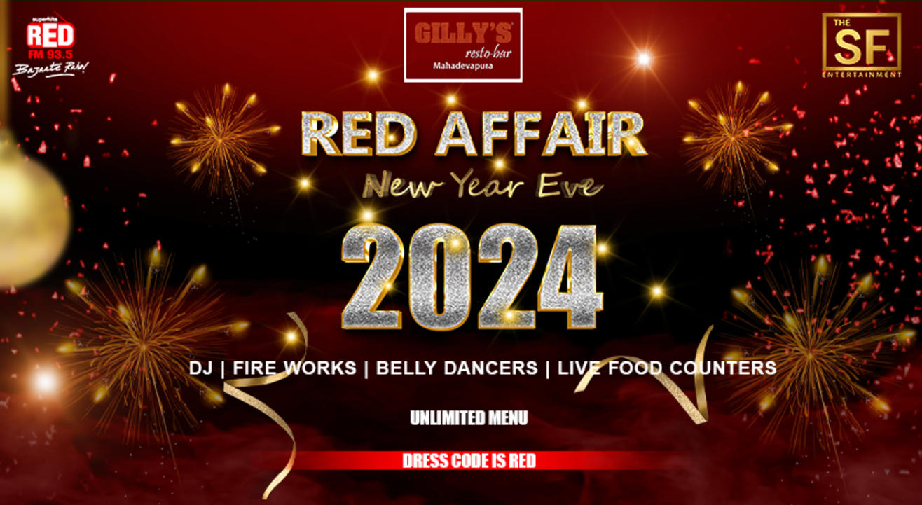 RED AFFAIR NEW YEAR EVE 2024 WITH GILLYS MAHADEVPURA | NY 2024