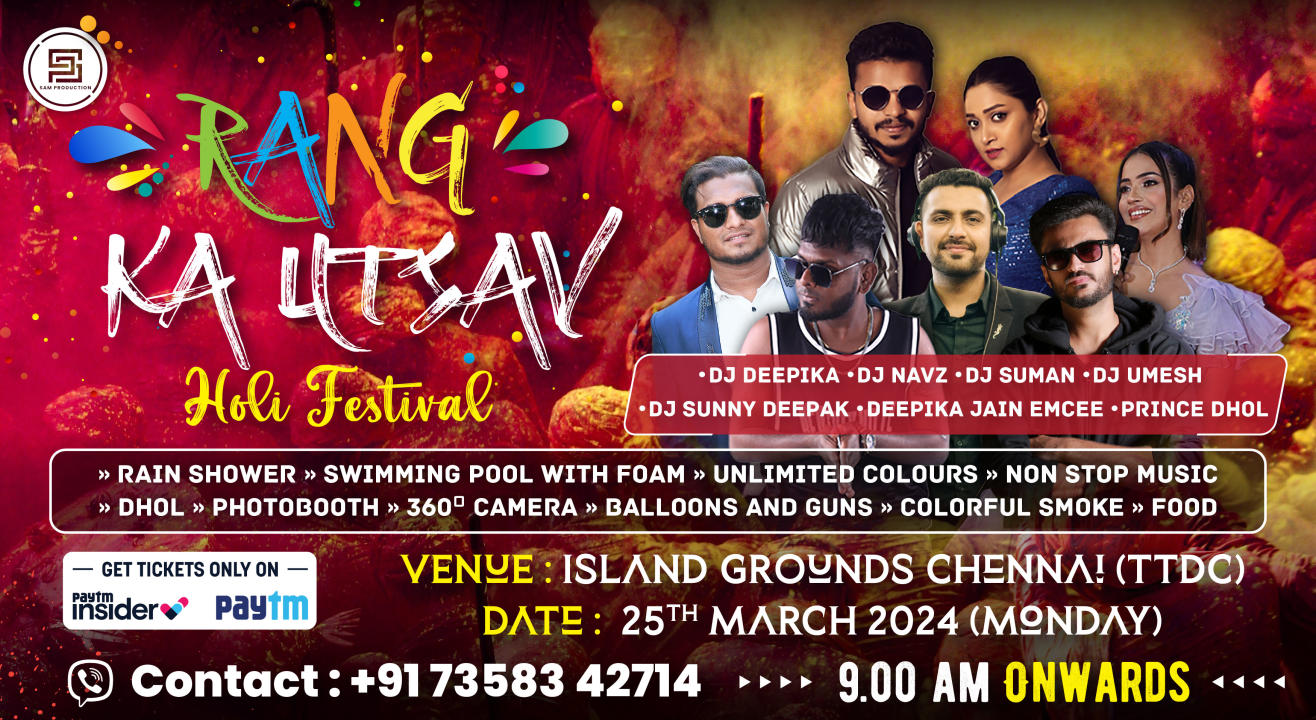 RANG KA UTSAV | Holi Festival | Island Ground, Chennai | HOLI 2024
