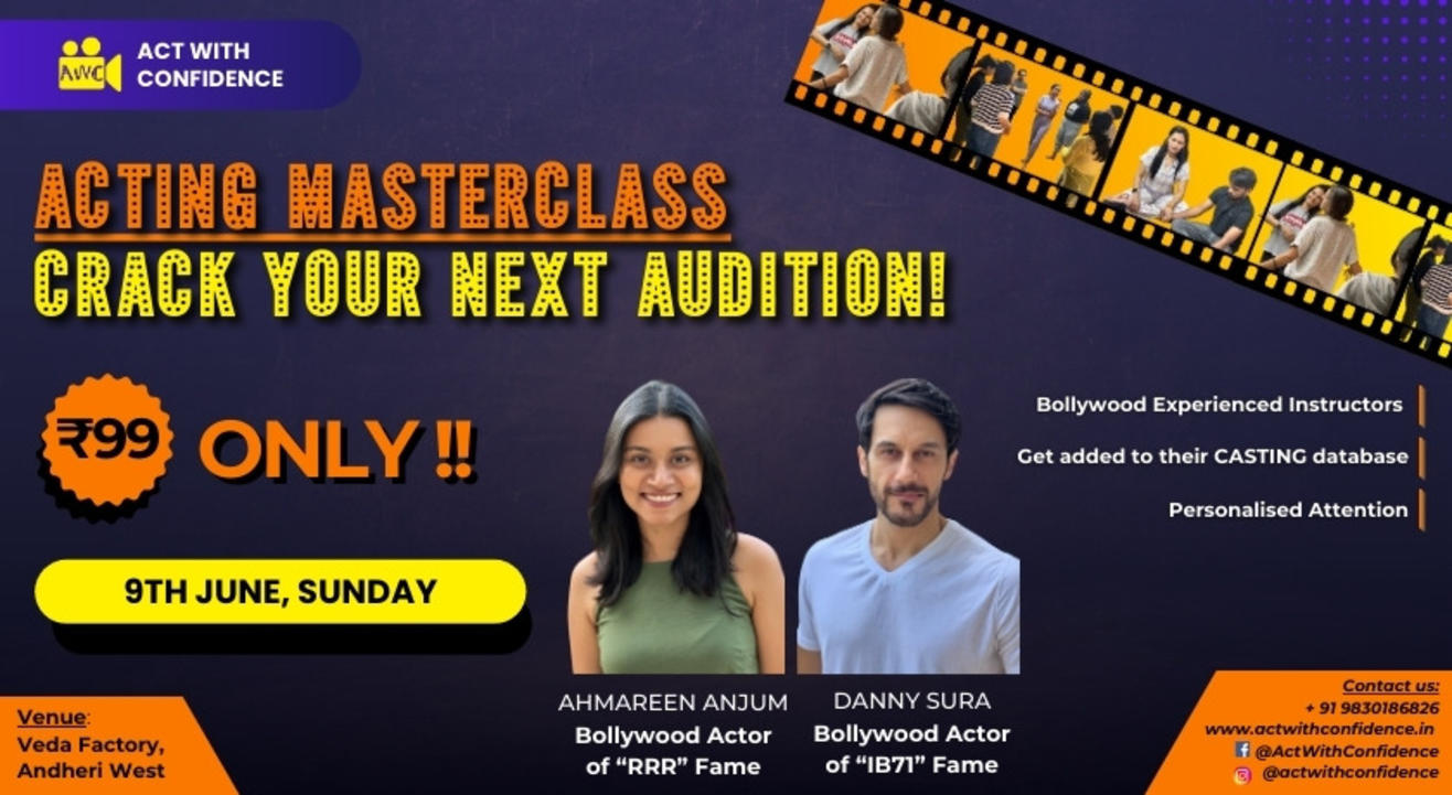 ACT WITH CONFIDENCE- Acting Masterclass!!!