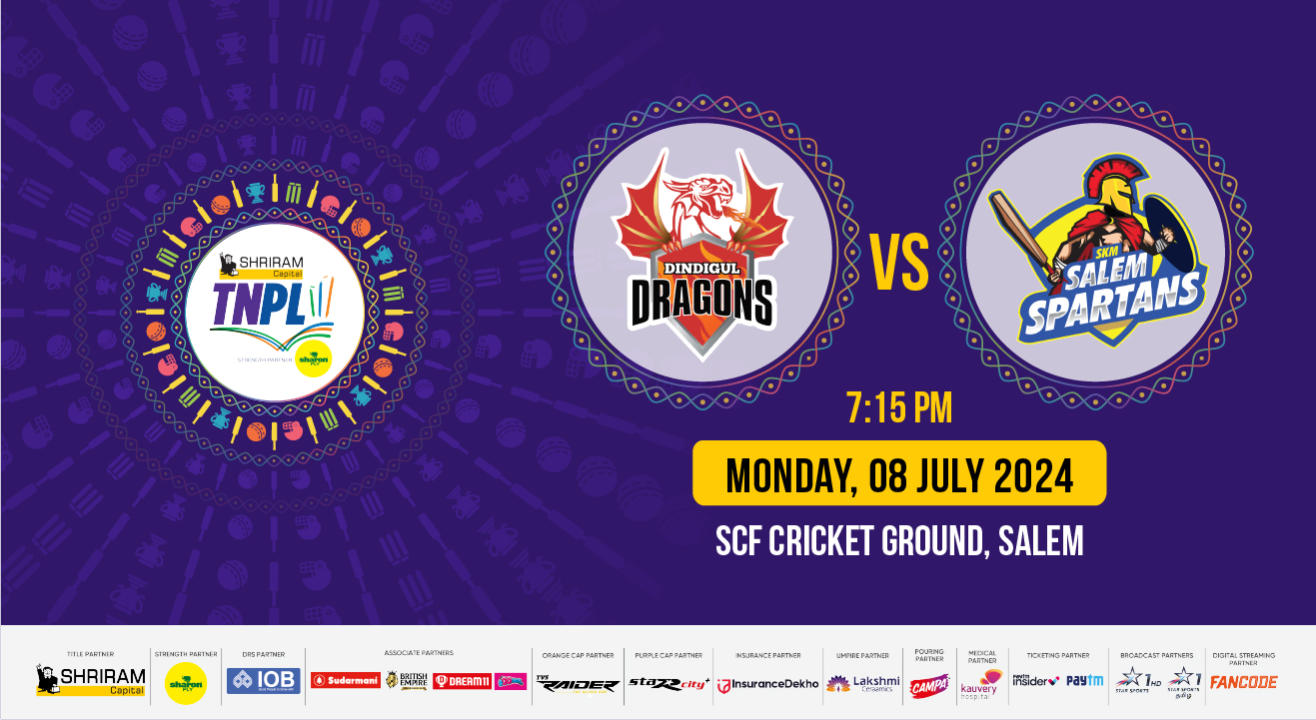 Shriram Capital TNPL 2024 - Dindigul Dragons vs SKM Salem Spartans